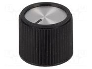 Knob; with pointer; aluminium,thermoplastic; Øshaft: 6mm; black OKW