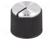 Knob; with pointer; aluminium,thermoplastic; Øshaft: 6mm; black OKW