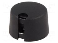 Knob; with pointer; plastic; Øshaft: 6.35mm; Ø31x16mm; black; A10 OKW