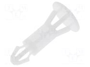 Assembly stud; polyamide; L: 12mm; snap fastener; natural; UL94V-2 FIX&FASTEN