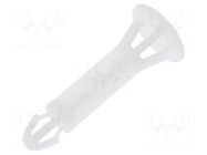 Assembly stud; polyamide; L: 18mm; snap fastener; natural; UL94V-2 FIX&FASTEN