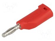 Connector: 4mm banana; plug; 16A; 33VAC; 70VDC; red; nickel plated SCHÜTZINGER