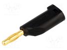 Plug; 4mm banana; 16A; 33VAC; 70VDC; black; Max.wire diam: 4mm SCHÜTZINGER