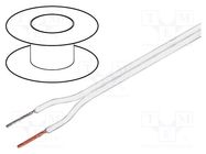 Wire: loudspeaker cable; 2x1mm2; stranded; OFC; white; unshielded TASKER