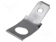 Terminal: flat; 6.3mm; 0.8mm; male; M5; screw; brass; angled 45° NINIGI