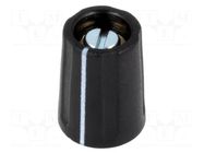 Knob; with pointer; ABS; Øshaft: 3.18mm; Ø10.5x14mm; black; A2610 OKW