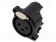 Socket; XLR; female; PIN: 3; angled 90°; on PCBs,screw; THT; 133V; 6A AMPHENOL