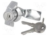 Lock; zinc and aluminium alloy; 21mm; chromium; Key code: 1333 