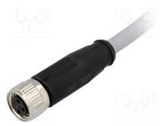 Connector: M8; female; PIN: 3; straight; with lead; plug; 5m; PVC HARTING