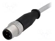Connector: M12; plug; male; PIN: 4; straight; cables; 1.5m HARTING