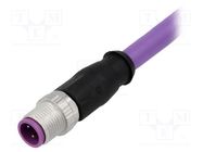 Plug; M12; PIN: 4; male; B code-Profibus; 10m; Insulation: PVC HARTING