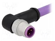 Connector: M12; plug; male; PIN: 4; angled 90°; B code-Profibus HARTING