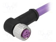 Connector: M12; plug; PIN: 4; female; B code-Profibus; 2m; cables HARTING