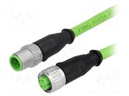 Cable: for sensors/automation; plug; PIN: 4; M12 male,M12 female HARTING