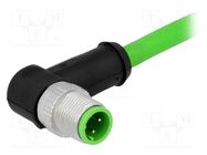 Connector: M12; plug; PIN: 4; male; D code-Ethernet; 2m; angled 90° HARTING