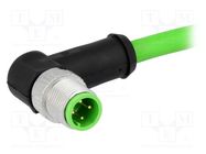 Plug; M12; PIN: 4; male; D code-Ethernet; 7.5m; Insulation: PVC HARTING