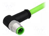 Connector: M12; plug; male; PIN: 4; angled 90°; D code-Ethernet HARTING