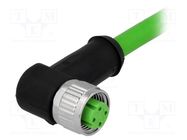 Connector: M12; plug; PIN: 4; female; D code-Ethernet; 1m; cables HARTING