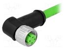 Plug; M12; PIN: 4; female; D code-Ethernet; 1.5m; Insulation: PVC HARTING