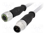 Cable: for sensors/automation; PIN: 5; M12-M12; 10m; plug; plug HARTING