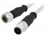 Cable: for sensors/automation; plug; PIN: 5; M12 male,M12 female HARTING