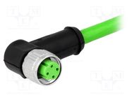 Plug; M12; PIN: 4; female; D code-Ethernet; 7.5m; Insulation: PVC HARTING