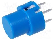 Switch: keypad; Pos: 2; SPST-NO; 0.01A/35VDC; blue; none; THT; 1.3N HIGHLY ELECTRIC