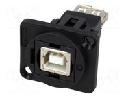 Adapter; USB A socket,USB B socket; FT; USB 2.0; plastic; 19x24mm CLIFF