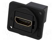 Coupler; HDMI socket,both sides; shielded; XLR standard; 19x24mm CLIFF