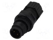 Connector: M12; plug; PIN: 4; male; 250V; straight; IP67,IP68; 4A AMPHENOL LTW