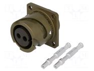 Connector: military; socket; female; PIN: 2; VG95234; 41A; crimped AMPHENOL AIR