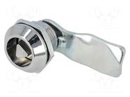 Lock; zinc and aluminium alloy; 21mm; chromium; Key code: T9 RST ROZTOCZE