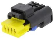 HOUSING, RCPT, 4POS, PBT, YELLOW