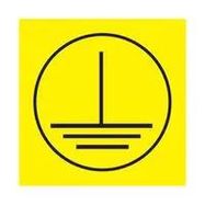 ELEC SAFETY SIGN, 13X13MM, BLK/YEL, PK10