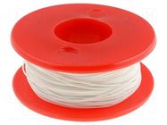 Wire; 30AWG; wire; Cu; PVDF; white; 300V; 50m; 1x30AWG; Kynar 460 BQ CABLE