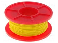 Wire; 30AWG; wire; Cu; PVDF; yellow; 300V; 50m; 1x30AWG; Kynar 460 BQ CABLE