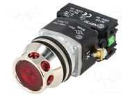 Switch: push-button; 30mm; Stabl.pos: 1; NC + NO; red; 24V; IP56 PROMET