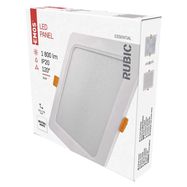 LED recessed luminaire RUBIC, square, white, 18W, neutral white, EMOS