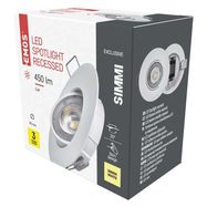 LED Spotlight SIMMI white, round, 5W warm white, EMOS
