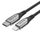 Cable USB-C 2.0 to Lightning Vention TACHG MFi 3A 1.5m gray, Vention