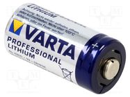 Battery: lithium; CR123A,CR17345; 3V; 1600mAh; non-rechargeable VARTA