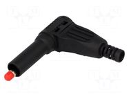 Connector: 4mm banana; plug; 32A; black; insulated,angled; 40mm AXIOMET