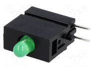 LED; in housing; 3mm; No.of diodes: 1; green; 20mA; 40°; 10÷20mcd MENTOR