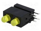 LED; in housing; yellow; 3mm; No.of diodes: 2; 20mA; 60°; 1.2÷4mcd MENTOR