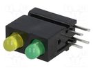 LED; in housing; green/yellow; 3mm; No.of diodes: 2; 20mA MENTOR