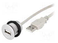 USB socket; 22mm; har-port; -25÷70°C; Ø22.3mm; IP20; silver; Len: 5m HARTING