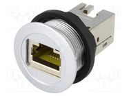 RJ45 socket; 22mm; har-port; -25÷70°C; Ø22.3mm; IP20; silver HARTING