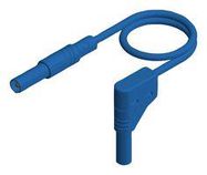 TEST LEAD, 4MM BANANA PLUG-R/A PLUG, BLU