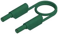 TEST LEAD, 4MM BANANA PLUG, GREEN, 2M