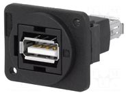 Coupler; USB A socket,both sides; FT; USB 2.0; plastic; 19x24mm CLIFF